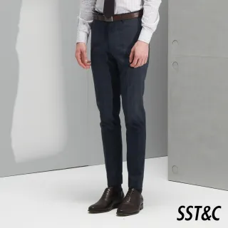 【SST&C 季中折扣】灰藍格紋裁縫西裝褲0212206002