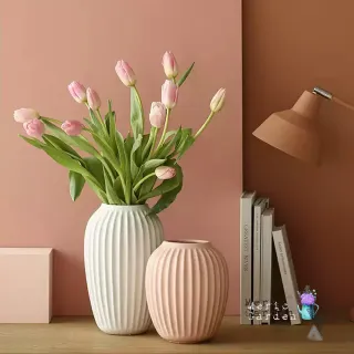【Meric Garden】北歐輕奢創意摺紙陶瓷花瓶/裝飾花器_L_2色任選