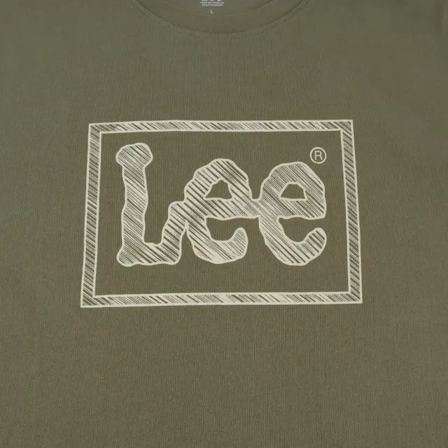 【Lee】斜線印花 長框大LOGO 男短袖T恤-共四色 / 標準版型