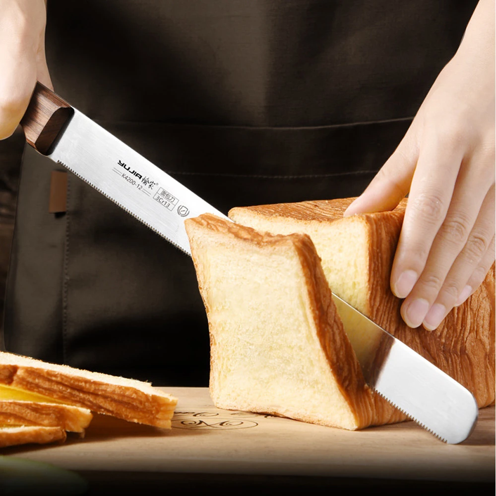 廚房用品不銹鋼烘焙麵包刀蛋糕刀吐司鋸齒切片刀細齒粗齒自選(烘焙刀D288)