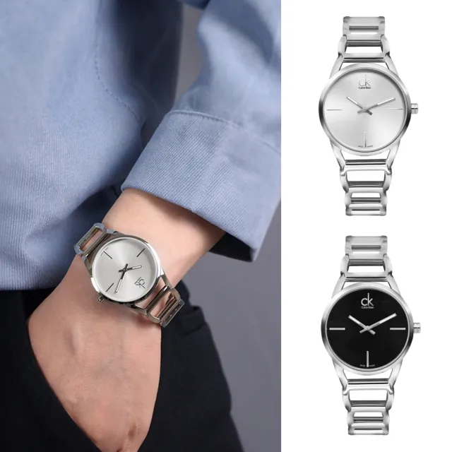 【Calvin Klein 凱文克萊】CK 簡約簍空鏈帶錶 手錶 腕錶 七夕情人節(共2款)