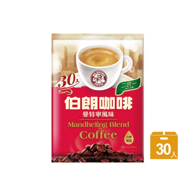 【伯朗咖啡】二合一曼特寧風味-無糖-30入/袋