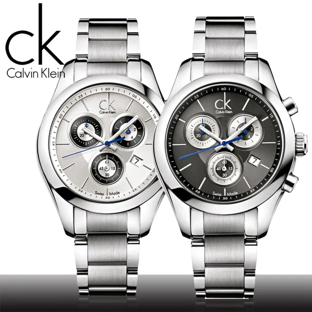 【瑞士 CK手錶 Calvin Klein】三眼計時不鏽鋼女錶(K0K28107/K0K28120)