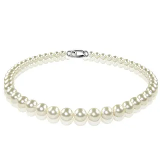 【小樂珠寶】狂賣萬條南洋深海貝珍珠項鍊(白或粉色及大小隨機出貨8-10mm)