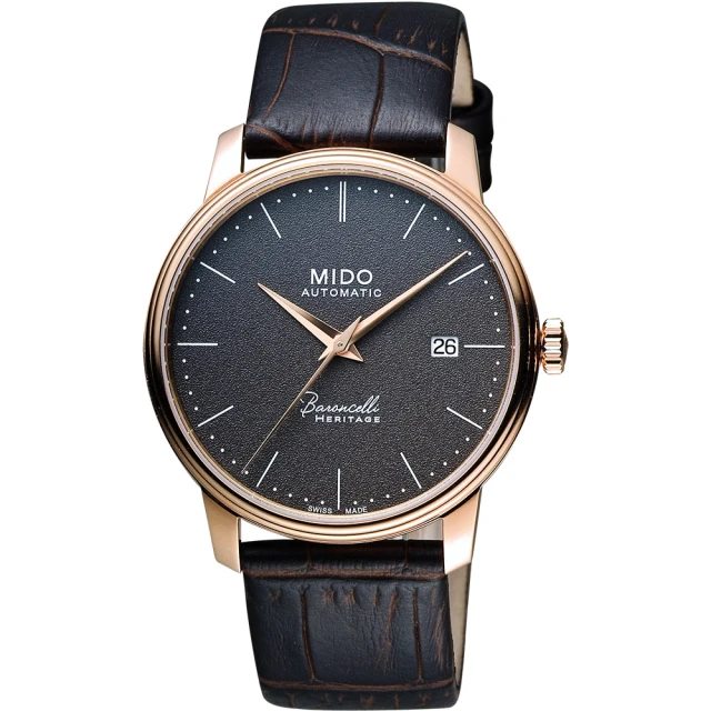 【MIDO 美度】官方授權 Baroncelli III Heritage 復刻經典機械腕錶-41mm(M0274073608000)