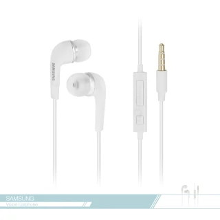 【Samsung三星】原廠 線控耳機 3.5mm各廠牌適用 立體聲 入耳式 接聽鍵 免持聽筒 - 白色款(公司貨拆售)
