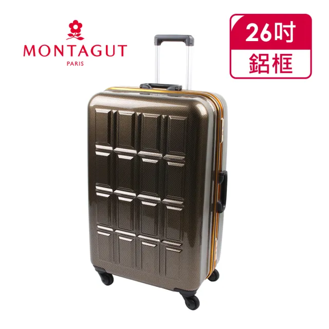 【MONTAGUT夢特嬌】26吋超輕量鋁鎂框日本輪鏡面行李箱(耐衝擊ABS+美型PC)