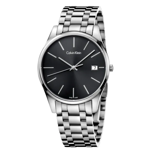 【Calvin Klein (CK)】卓越菁英藍寶石玻璃石英腕錶(K4N21141)