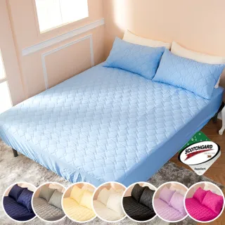 【Annette】透氣防潑水技術處理床包式保潔墊  雙人加大6x6.2尺 MIT台灣精製 6色可選