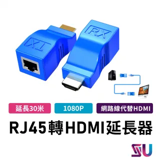 【JHS】RJ45轉HDMI延長器 網路孔轉HDMI延長器(延長30米  無需供電 隨插即用)