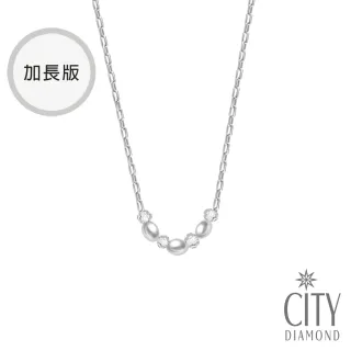 【City Diamond 引雅】天然橢圓3顆珍珠水晶項鍊