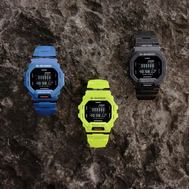 CASIO 卡西歐】G-SHOCK 藍牙酷勁黑經典方型運動系列45.9mm(GBD-200-1 
