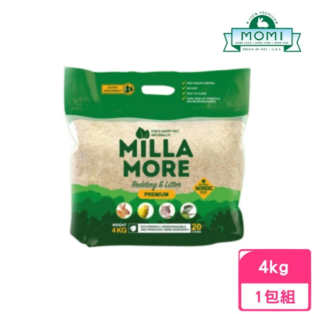 【MOMI 摩米】MILLAMORE 美麗多木質墊料 4kg（大顆粒）