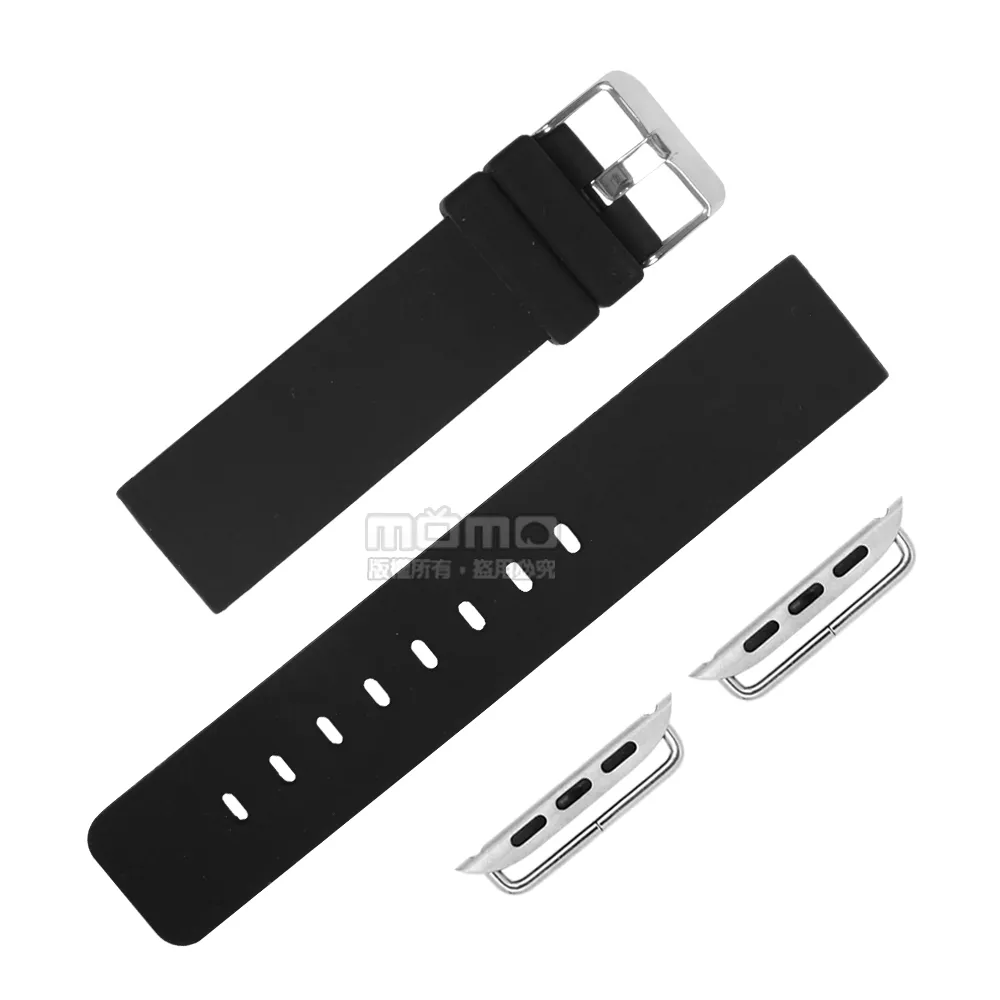 【Watchband】Apple Watch / 38.40.42.44mm / 蘋果手錶替用錶帶 蘋果錶帶 仿碳纖維 矽膠錶帶(黑色)