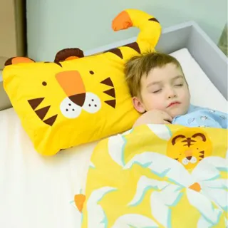 【Milo&Gabby】動物好朋友-超細纖維可水洗兒童枕頭防蟎mini枕心+枕套組(TOM小虎)