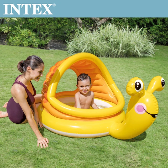 INTEX BABY小蝸遮陽幼兒戲水池145x102x74cm_53L 適用1-3歲(57124)