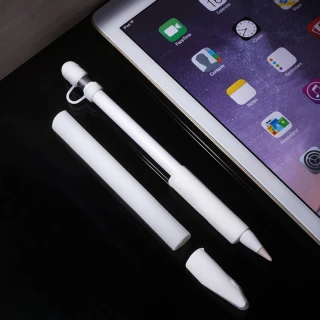 3D Air 防丟失Apple Pencil矽膠保護筆套四件組(白色)