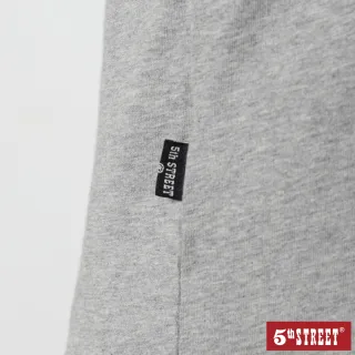 【5th STREET】男英文字印花短袖T恤-麻灰色