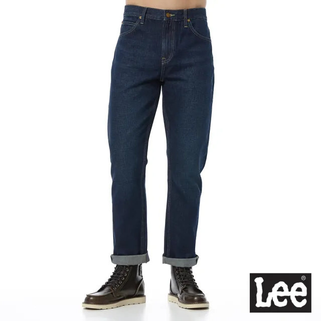 【Lee】728 中腰標準直筒 男牛仔褲-深藍洗水