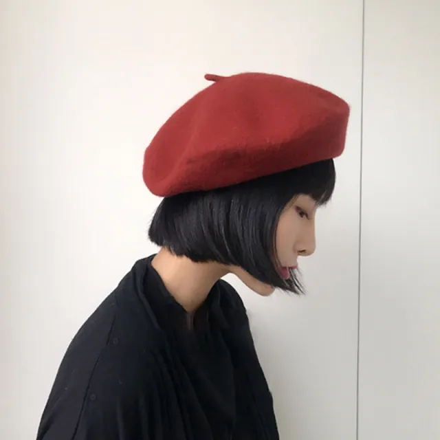 Ot Shop 帽子毛呢貝蕾帽蘑菇帽畫家帽c1710 素色秋冬穿搭配件寒流保暖帽子 Momo購物網