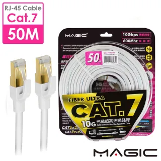 【MAGIC】Cat.7 SFTP圓線 26AWG光纖超高速網路線-50M(專利折不斷接頭)