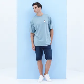 【Lee】潮流寬版 男短袖T恤-灰藍