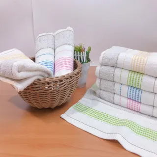 【OKPOLO】台灣製超激五福色紗吸水毛巾(買六送六)