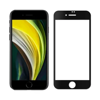 【SHOWHAN】iPhone SE3/SE2/7/8 美國玻璃材質3D曲面鋼化保護貼 黑色