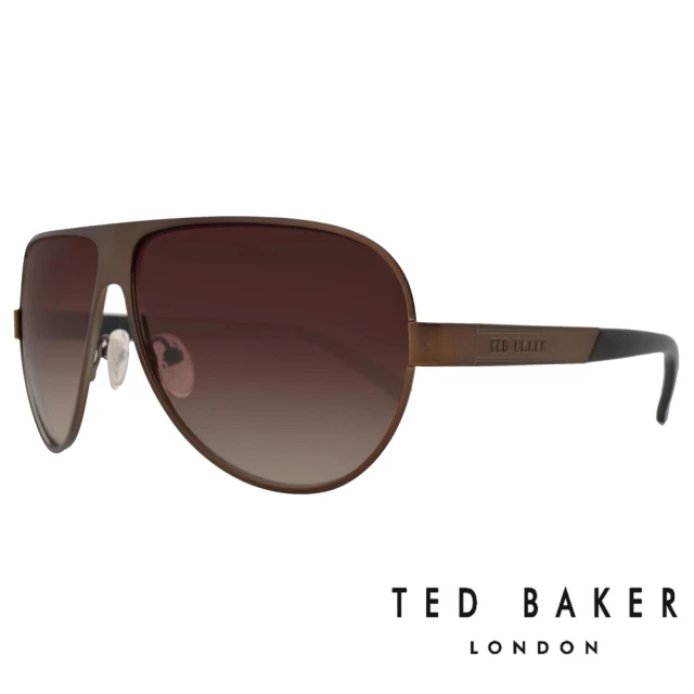 TED BAKER 英倫紳士質感飛行員造型太陽眼鏡(TB1240-186 咖啡)