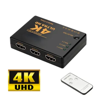 4K2K 高畫質HDMI 3進1出遙控切換器
