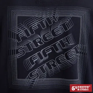 【5th STREET】男落肩空間感潮流短袖T恤-黑色