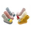 【JoyNa】寶寶學步鞋 卡通地板皮底襪(3雙入)