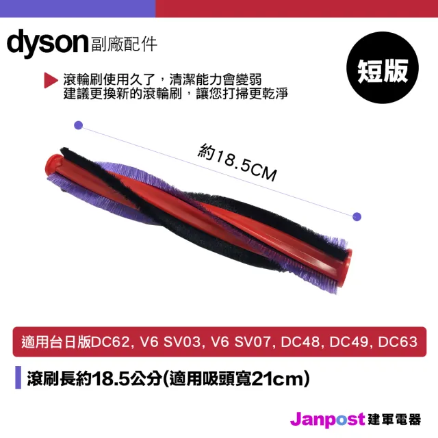 【Janpost】Dyson 副廠配件 V6 DC62 DC59 DC58 61 motorhead 電動碳纖維吸頭 滾輪刷(長版 短版)