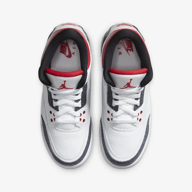 NIKE 耐吉】AIR JORDAN 3 RETRO SE GS FIRE RED DENIM 單寧皮革大童鞋