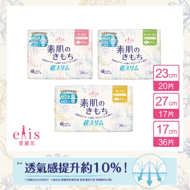 【日本大王】elis愛麗思清爽零感日用超薄衛生棉(17cm/23cm/25cm/27cm)