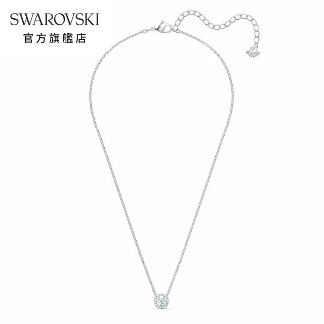 【SWAROVSKI 官方直營】Angelic 白金色典雅水晶項鏈(線上獨家)