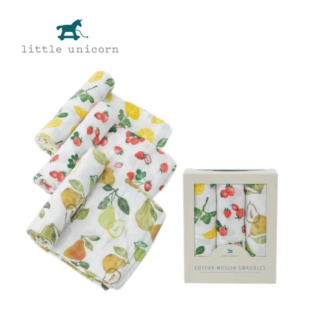 【Little Unicorn】純棉紗布巾3入組(新水果盤 包巾)