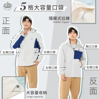 【JOJOGO】風衣式飛行衝鋒衣(防潑水、保暖透氣 衝鋒外套)