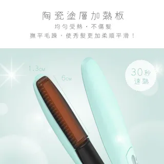 【KINYO】充電無線式整髮器直捲髮造型夾- 馬卡龍粉色(KHS-3101)