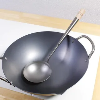 【極PREMIUM】窒化鐵長柄杓 中式鍋鏟(日本製造無塗層)