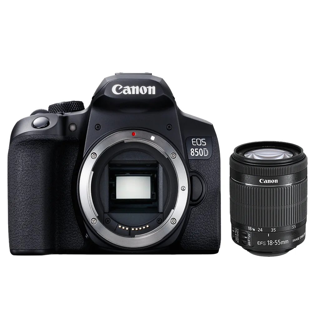 【Canon】EOS 850D+EF-S 18-55mm f/4-5.6 IS STM 單鏡組 *(平行輸入-送128G卡副電座充單眼包大豪華)