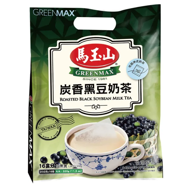 【馬玉山】炭香黑豆奶茶x1袋(20g x16包/袋)