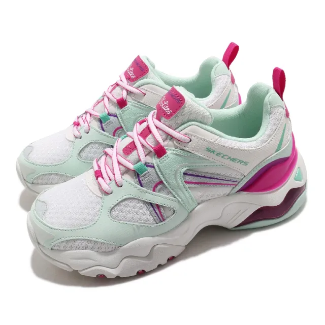 【SKECHERS】休閒鞋 D Lites 3.0 Air 厚底 女鞋 老爹鞋 修飾 耐磨 記憶型泡棉鞋墊 白 粉(149261WTQP)
