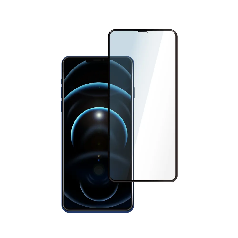 iPhone 12 Pro / i12 Pro 6.1吋 保護貼 玻璃貼 3D全滿版藍光鋼化螢幕保護膜(極簡黑)