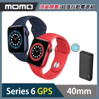 行動電源超值組【Apple 蘋果】Apple Watch Series6(S6) GPS 40mm 鋁金屬錶殼搭配運動錶帶
