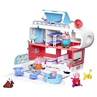 【Peppa Pig 粉紅豬小妹】家家酒系列-豪華露營車遊戲組 F2182(幼兒兒童玩具/佩佩豬公仔/學齡前玩具/禮物)