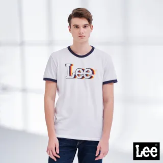 【Lee】立體重疊 大Logo 男短袖T恤-經典白