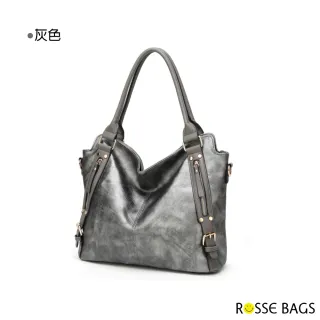【Rosse Bags】簡約大方手提單肩托特包(現+預  灰色 / 棕色 / 黑色 / 藍色)