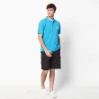 【JEEP】男裝 夏日洗舊風美國旗刺繡短袖POLO衫(藍色)
