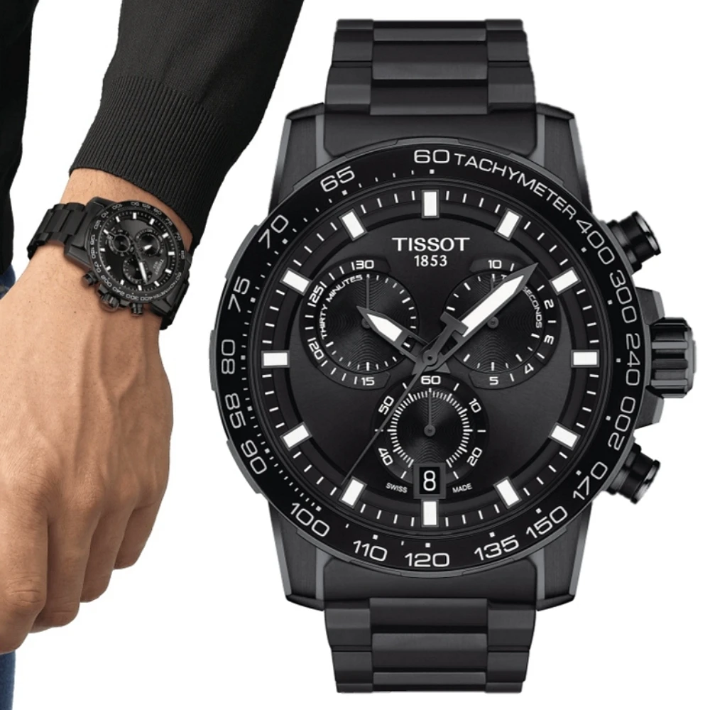 預購 【TISSOT 天梭 官方授權】SUPERSPORT CHRONO 三眼計時腕錶  45.5mm(T1256173305100)